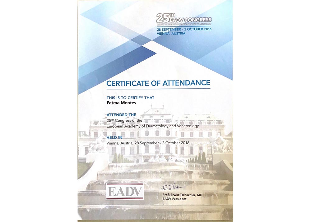 25.EADV Katılım Sertifikası