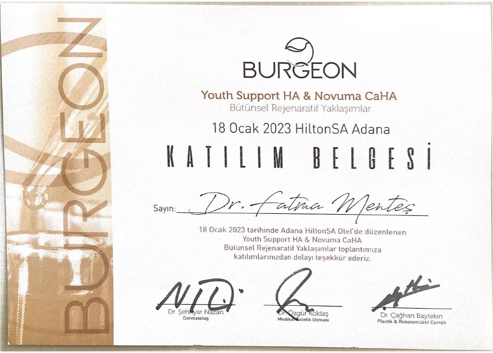 Bütünsel Rejenaratif Yaklaşım Katılım Belgesi