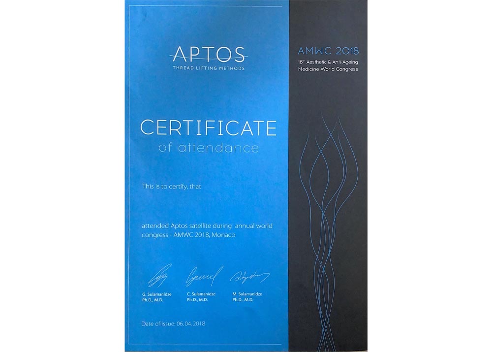 Aptos Kursu Katılım Sertifikası